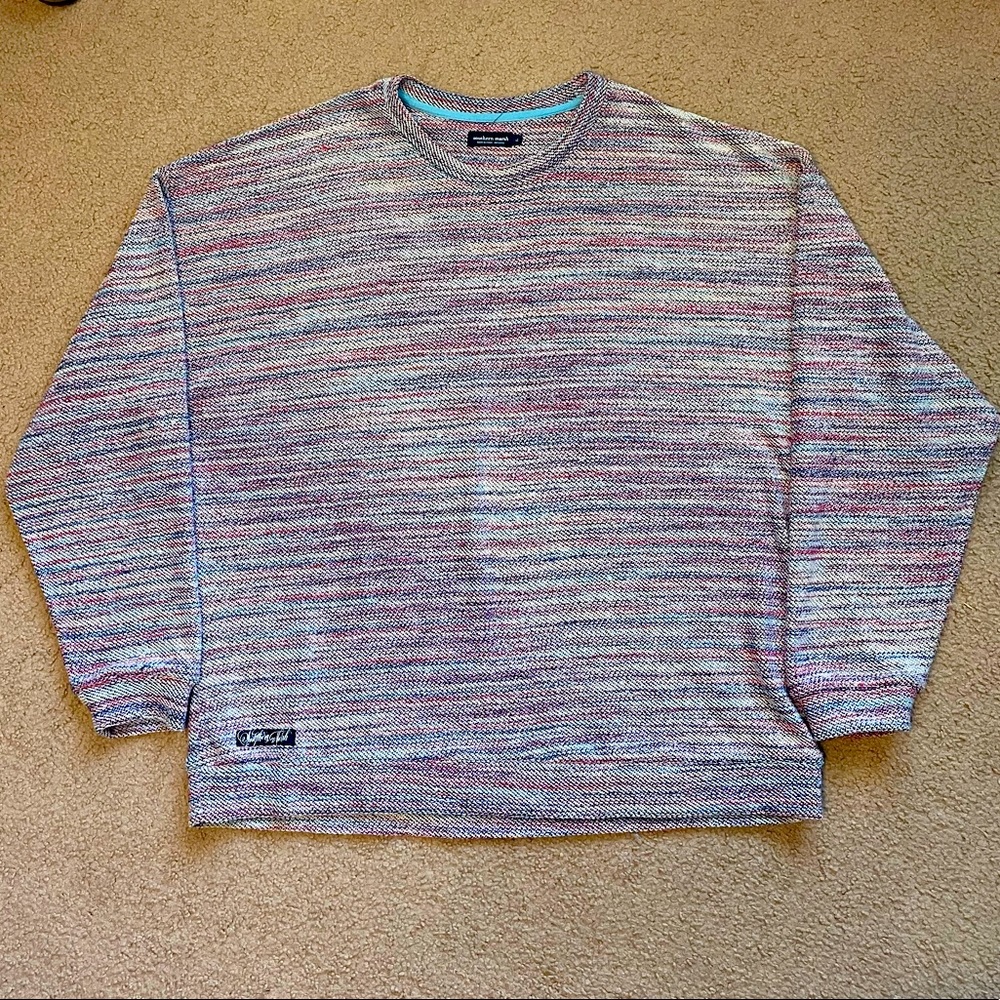Southern Marsh rainbow stripe pullover.